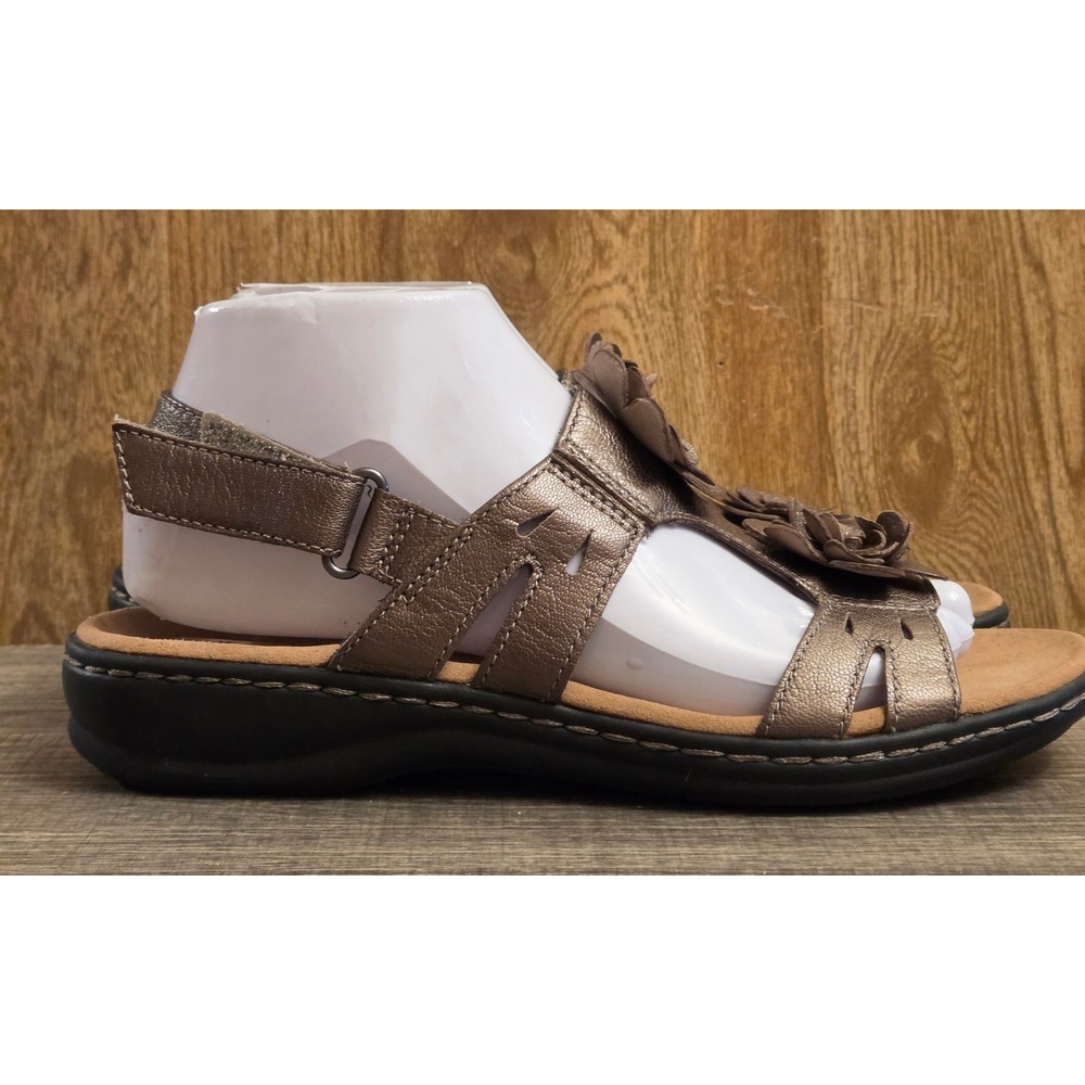 Clarks Leisa Claytin Sandals Womens Size 8 Bronze‎ Floral
